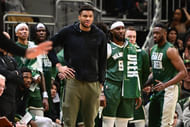 Milwaukee Bucks superstar forward Giannis Antetokounmpo (middle)